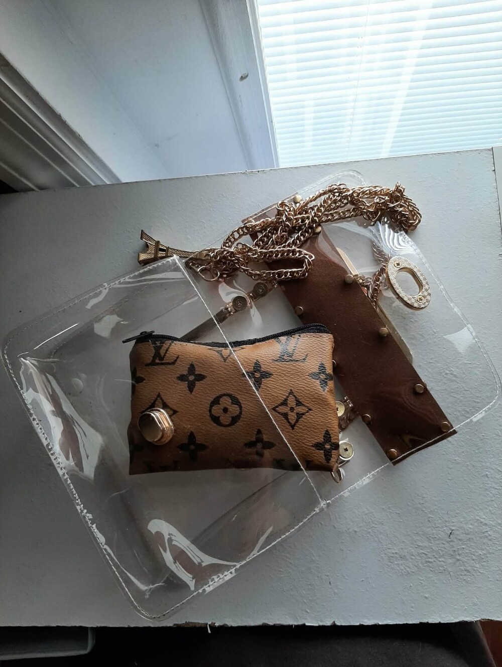 THE UNBRANDED BRAND "Up Cycled "Lil LuLu" Transparent Clutch - Picture 10 of 12